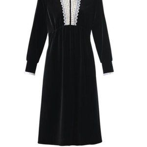 Long-sleeved doll collar mulberry silk temperament skirt women's wear